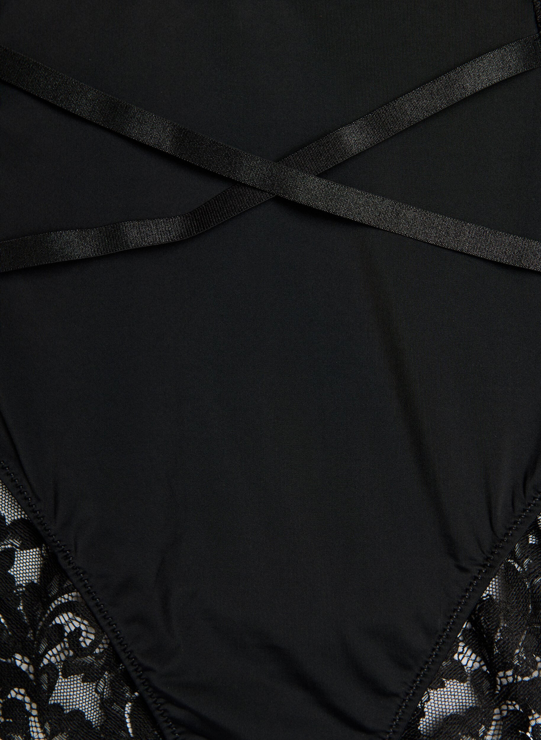 ZizziHipster slip van kant met gekruist detail, Zwart, Packshot image number 2