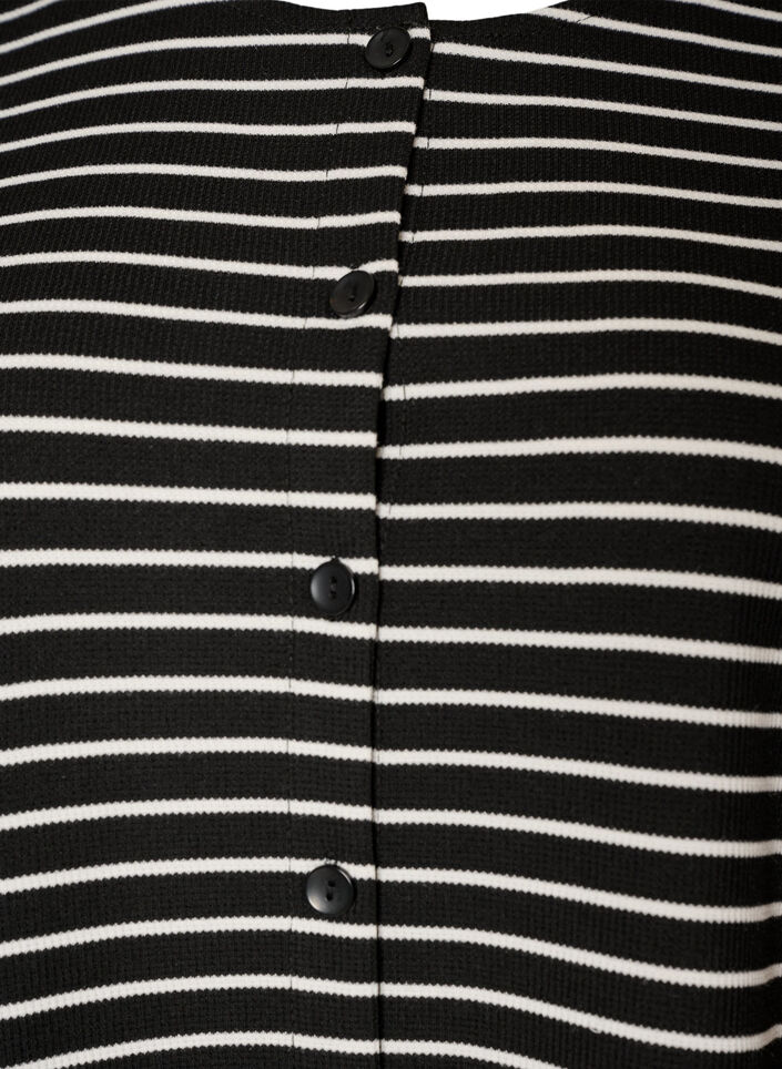 Blouse met een geribde textuur en knoopsluiting, Zwart, Packshot image number 2