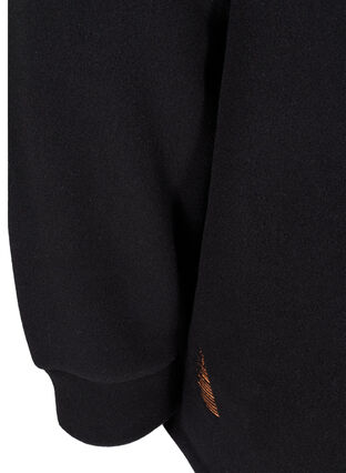 Sweater van fleece met hoge hals en ritssluiting, Black, Packshot image number 3
