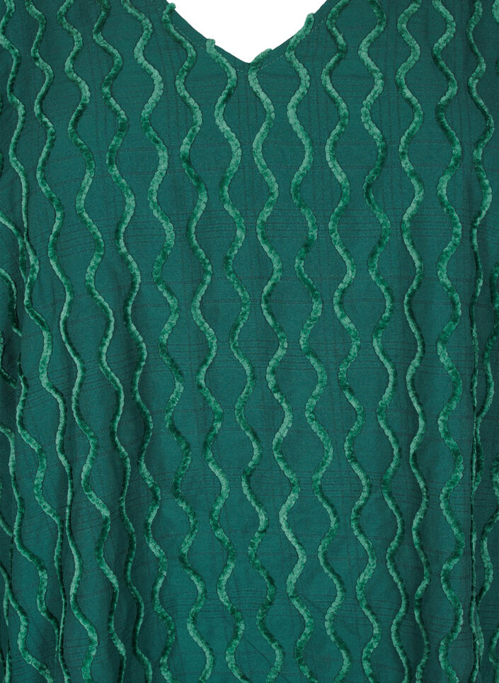 Lange mouwen blouse met patroon en V-hals, Rain Forest, Packshot image number 2