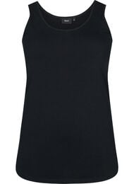 Effen gekleurd basic top in katoen, Zwart