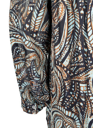 Lange blouse met paisley print en lurex, Black Paisley, Packshot image number 3