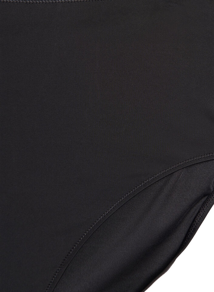 Solidkleurige high-waist bikinibroekje, Zwart, Packshot image number 2