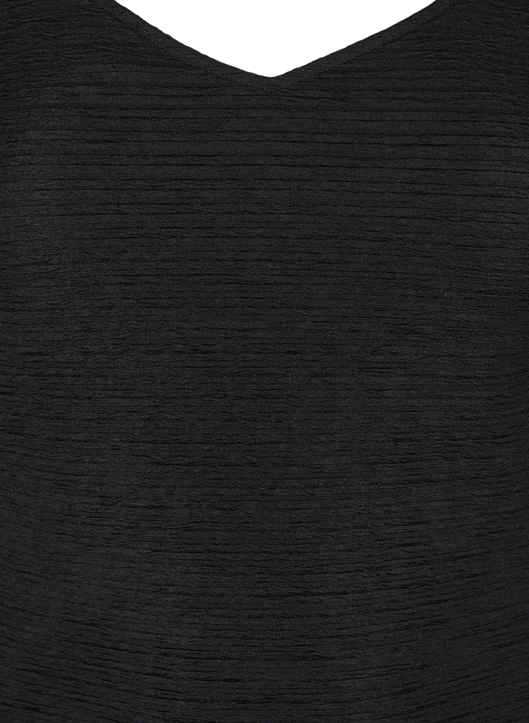 Zizzi Mouwloze bodysuit met textuur, Black, Packshot image number 2