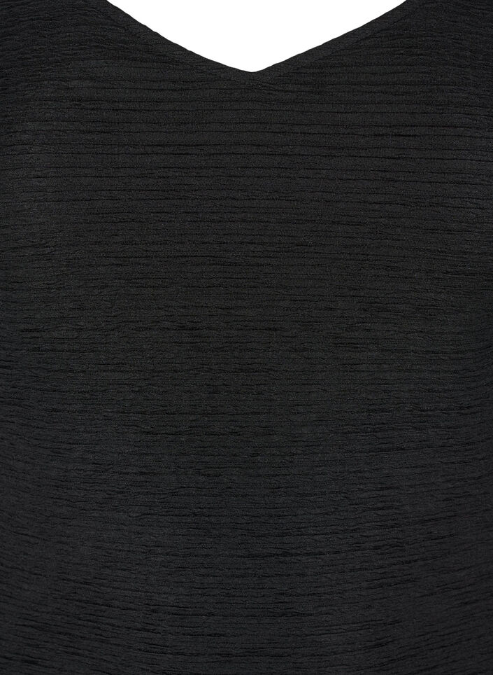 Mouwloze bodysuit met textuur, Black, Packshot image number 2