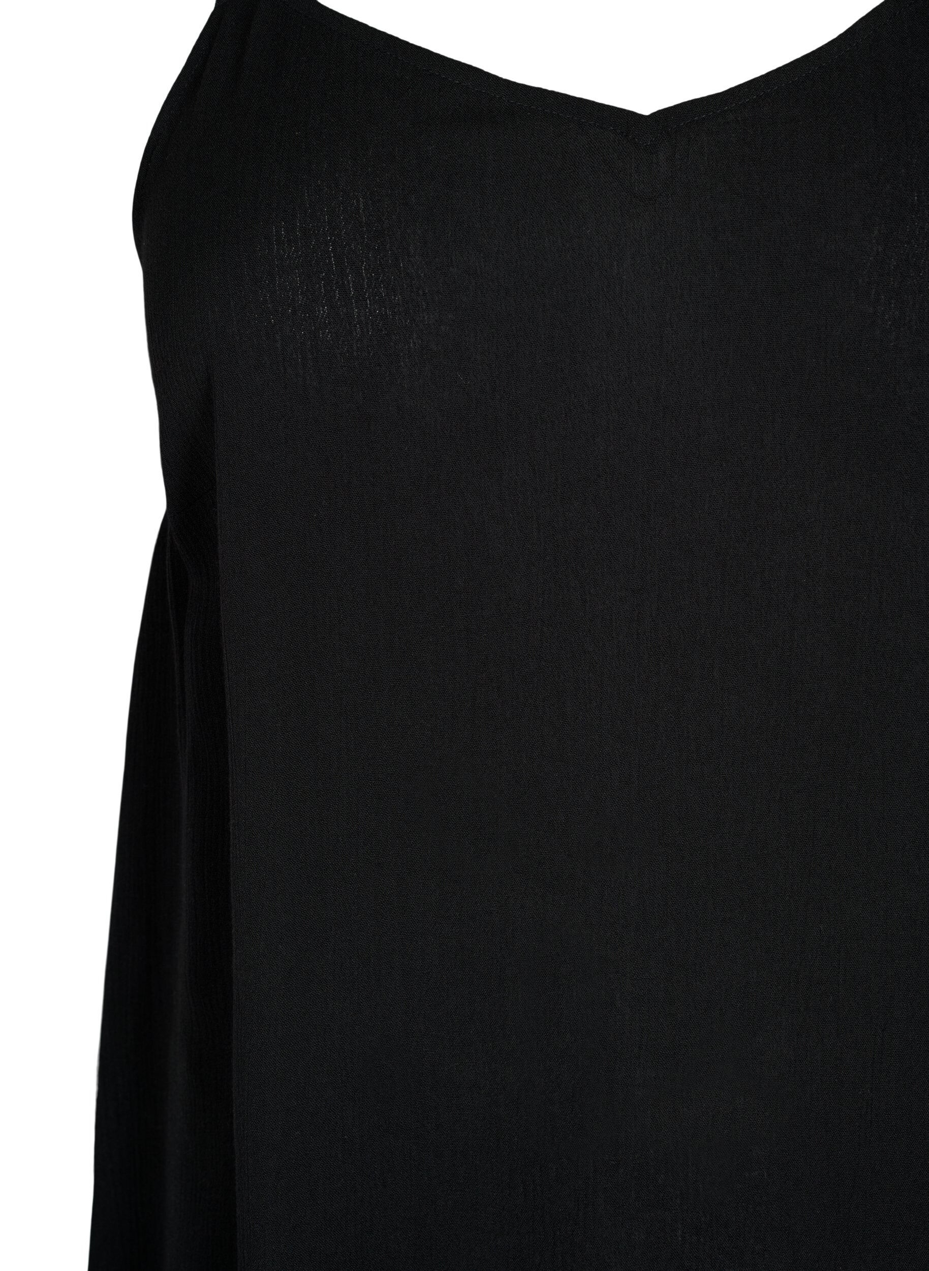Zizzi Mouwloze top in viscose, Black, Packshot image number 2