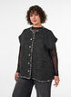Geruite gilet met decoratieve knopen, Zwart, Model image number 0