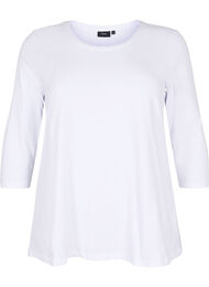 Basic katoenen t-shirt met 3/4 mouwen, Bright White