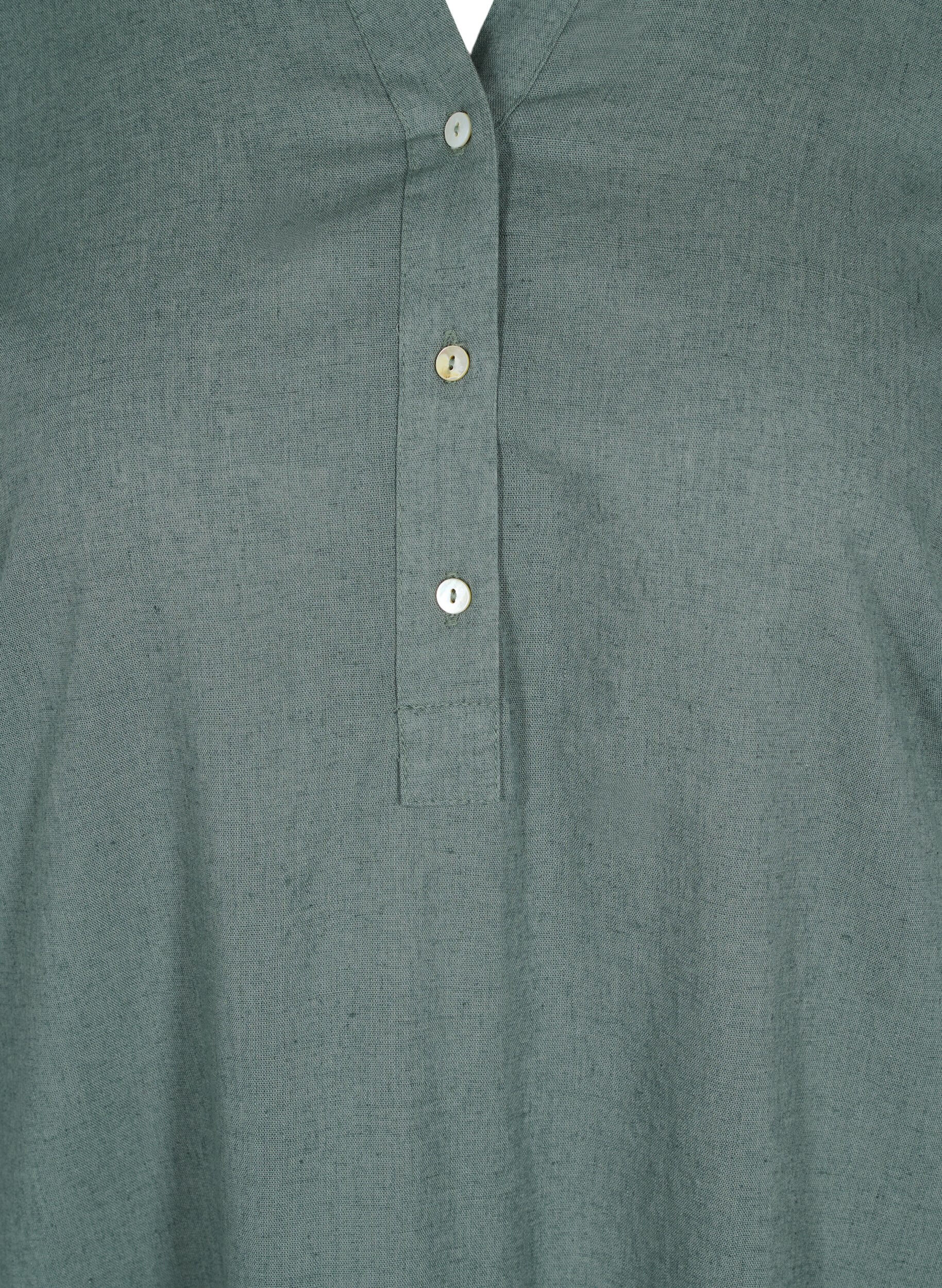 Zizzi Lange blouse jurk met korte mouwen, Balsam Green, Packshot image number 2