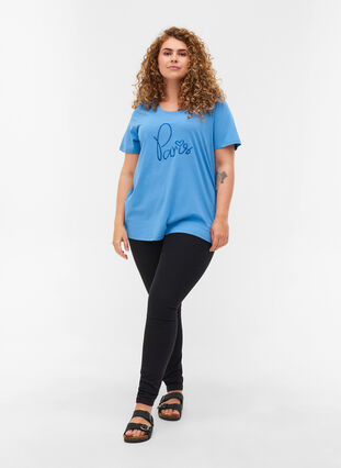 T-shirt met korte mouwen en print, Blue Jasper, Model image number 2