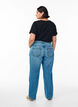 Straight-fit jeans met een strikceintuur, Blauw, Model image number 1