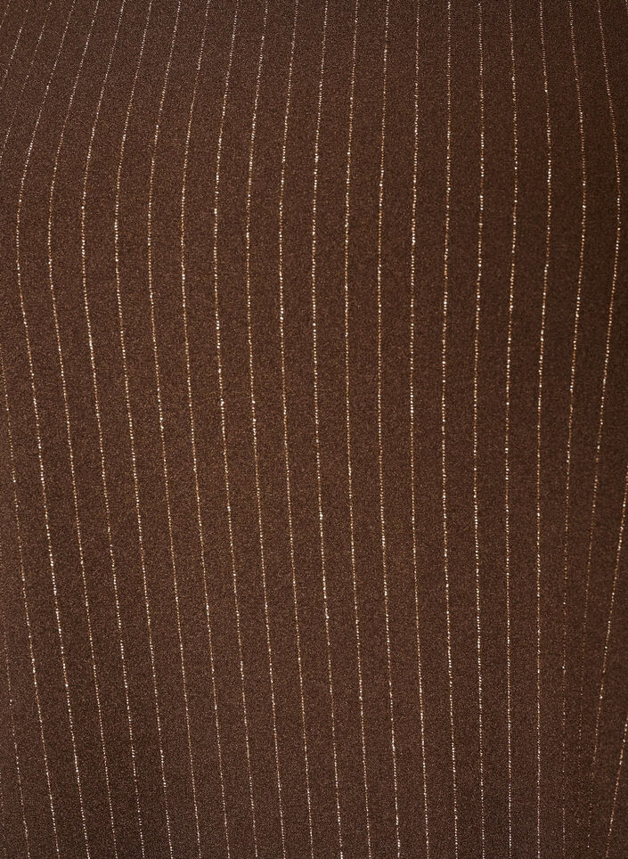 Korte A-lijnjurk met glitterstrepen, Bruin, Packshot image number 2