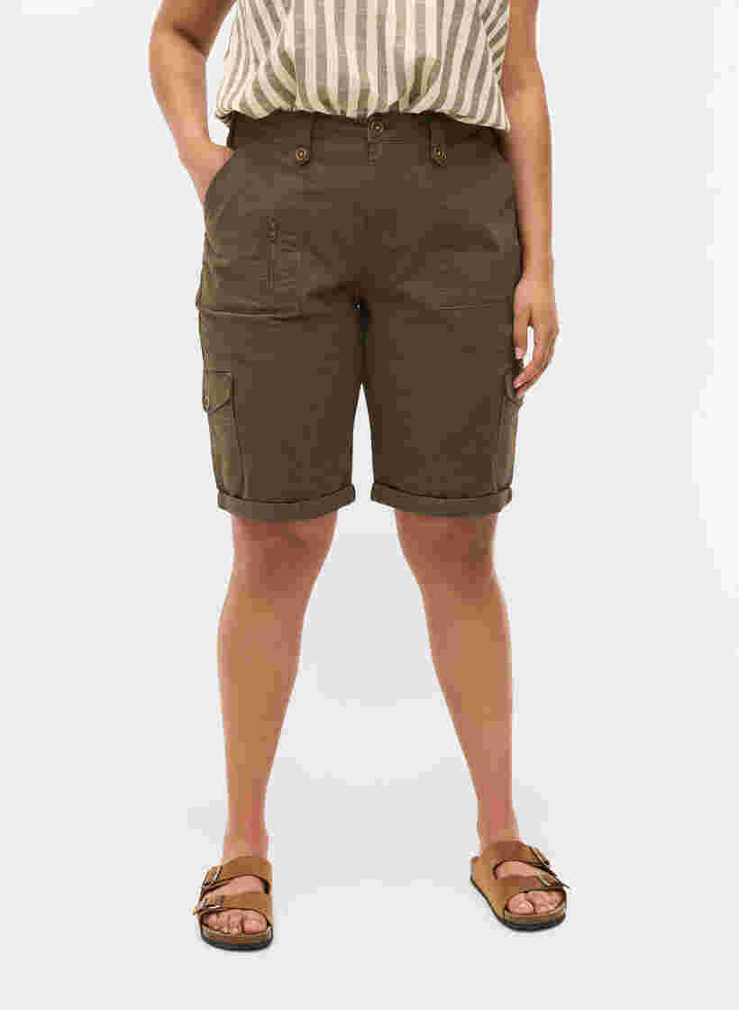 Katoenen shorts met zakken, Tarmac, Model image number 2