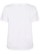Dit T-shirt van biologisch katoen met strandprint, Wit, Packshot image number 1