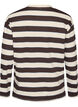 Gestreepte jerseyblouse met een sportieve tekstprint, Bruin, Packshot image number 1