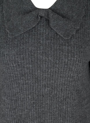 Gemêleerde gebreide trui met kraag, Dark Grey Melange, Packshot image number 2