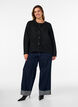Cardigan met pailletten en knopen, Zwart, Model image number 1