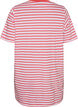 Lang oversized gestreept T-shirt in biologische katoen, Paars, Packshot image number 1