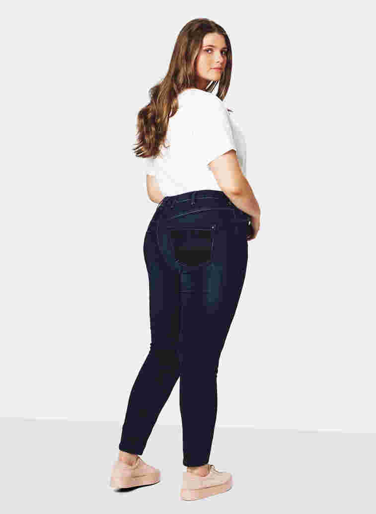 Super slim fit Amy jeans met hoge taille, Dark blue, Model image number 1