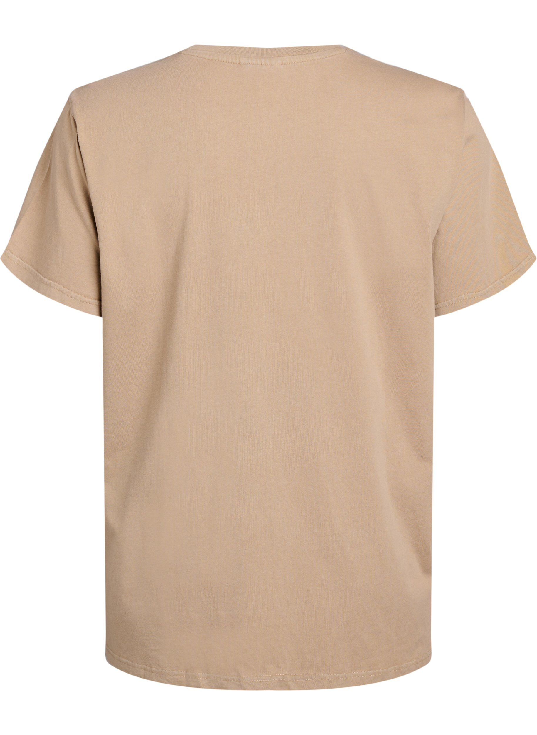 Zizzi Biologisch katoenen T-shirt met strass en vlinder motief, Bruin, Packshot image number 1