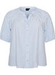 Overhemdblouse met knoopsluiting en strikceintuur, Blauw, Packshot image number 0