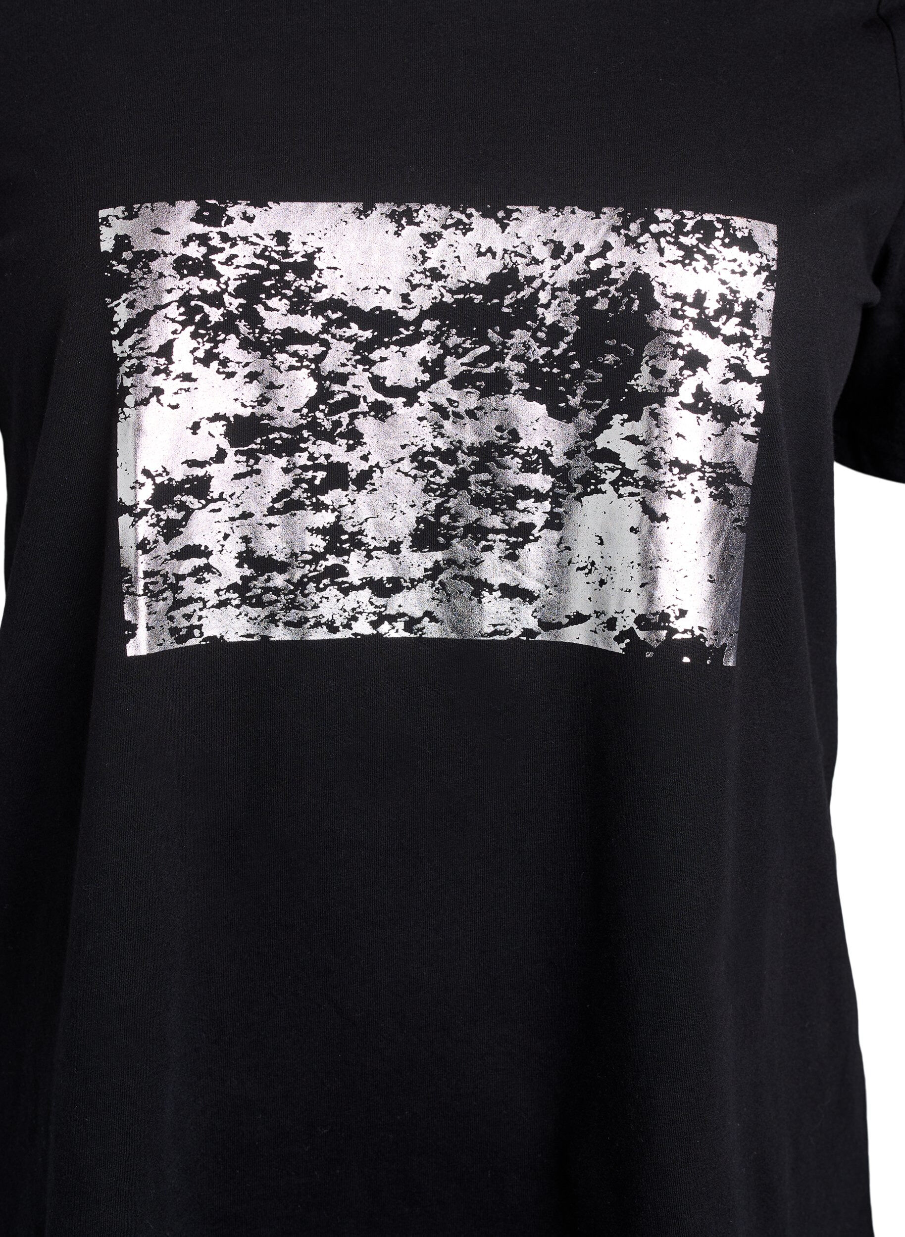 ZizziT-shirt met print, Zwart, Packshot image number 2