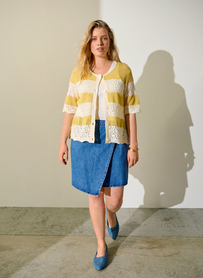 Korte A-lijn denimrok, Blauw, Image image number 0