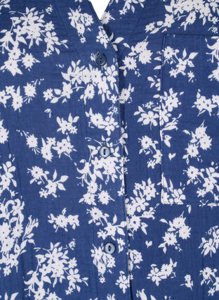 Gebloemd nachthemd met 3/4 mouwen, V. Indigo Flower AOP, Packshot image number 2