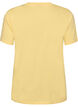 T-shirt van biologisch katoen met open broderie, Geel, Packshot image number 1