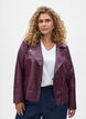 Imitatieleer bikerjack, Donker Bordeaux, Model image number 0