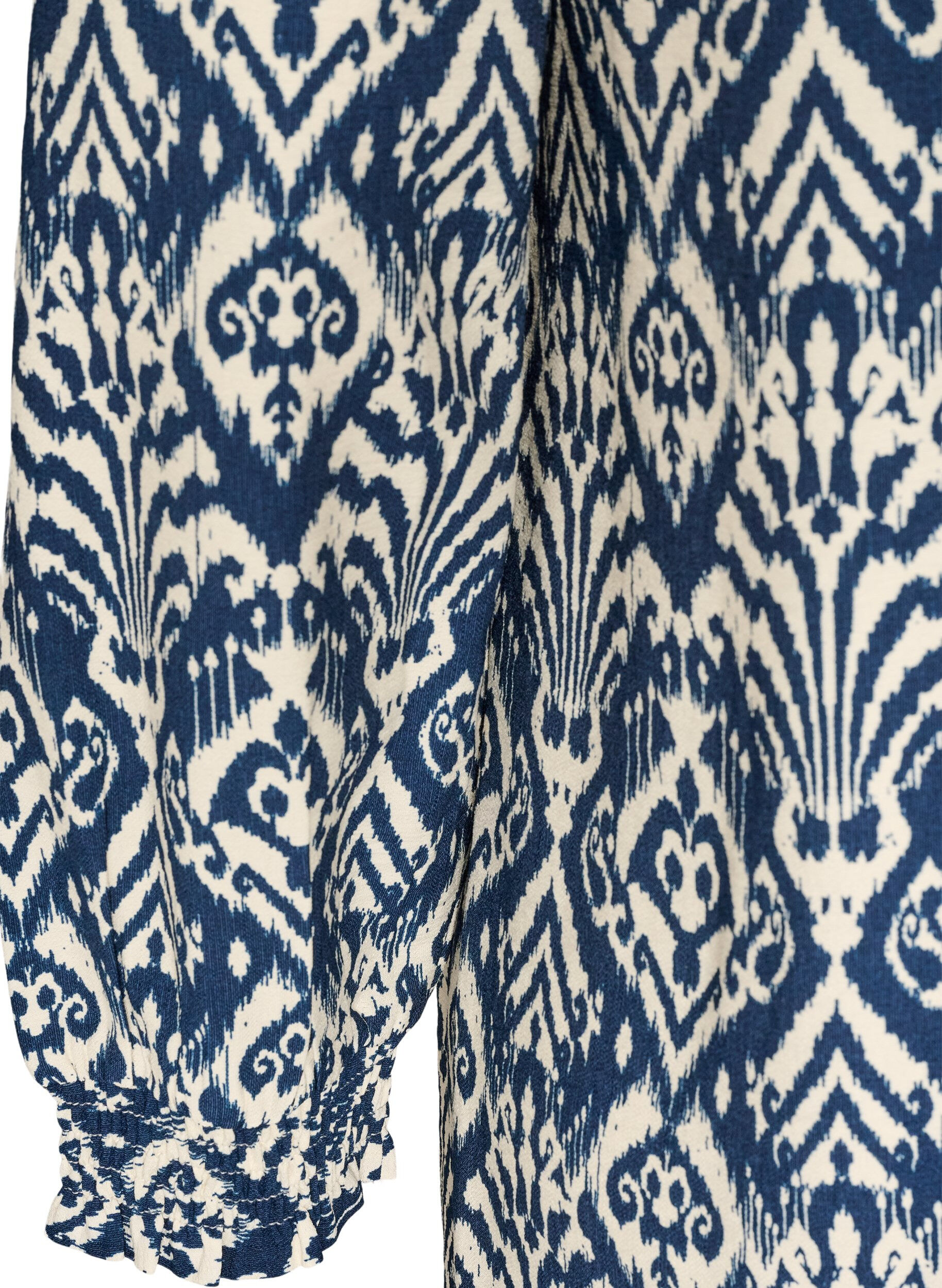 ZizziJurk van viscose met patroon en lange mouwen, Blauw, Packshot image number 3