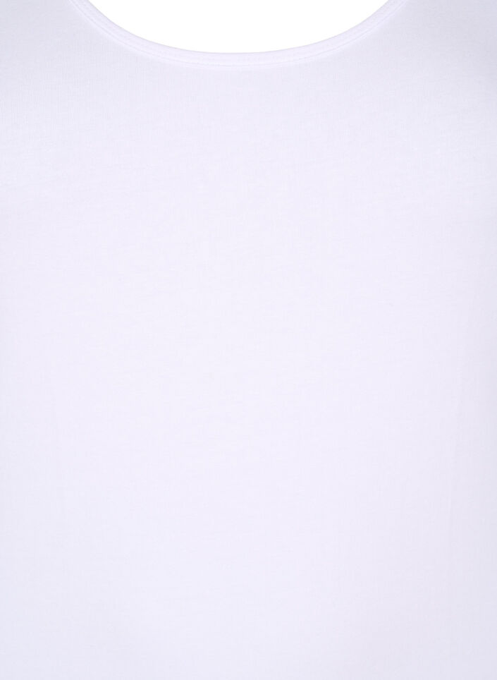 Effen gekleurd basic top in katoen, Wit, Packshot