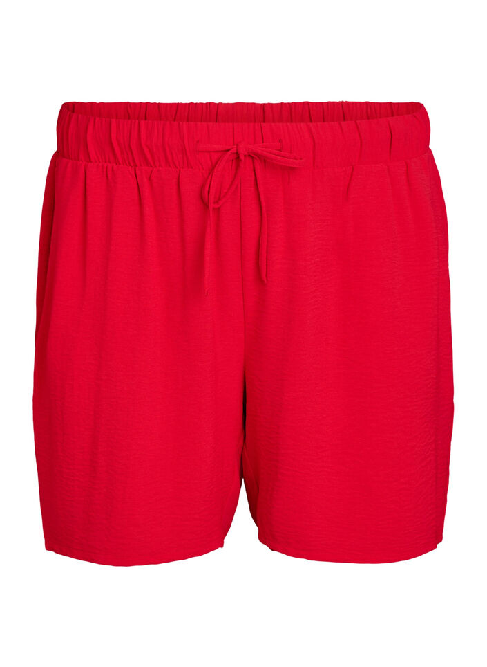 Korte broek met zakken en elastische tailleband, Rood, Packshot image number 0