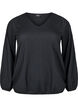 FLASH - Blouse met textuur en lange mouwen, Black, Packshot image number 0