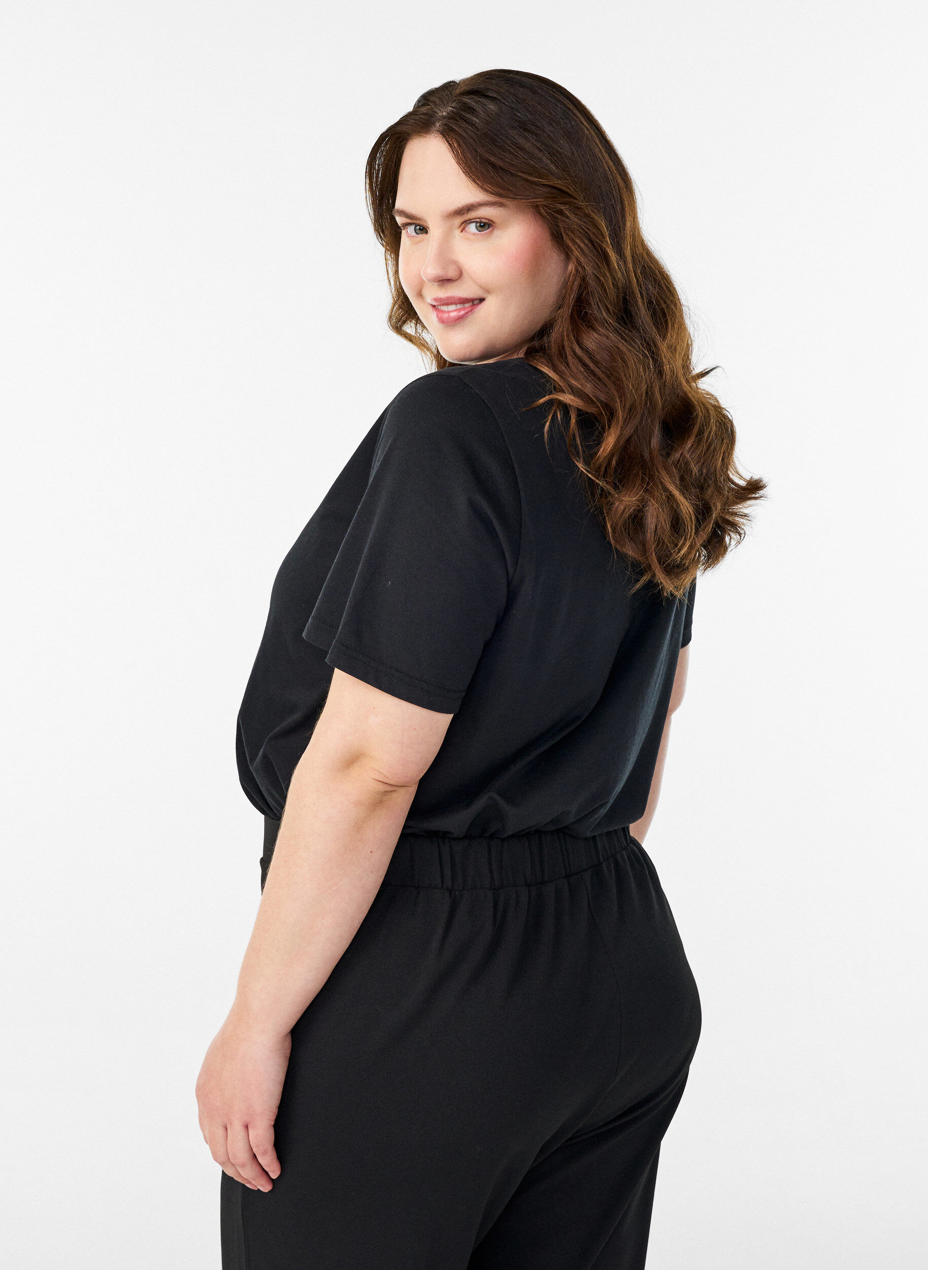 Zizzi FLASH - T-shirt met print, Zwart, Model image number 2