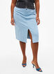 Denim rok met split en pailletten, Light Blue Denim, Model image number 2