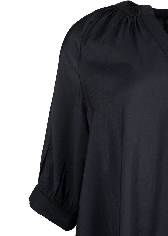 Tuniek van viscose met 3/4-mouwen, Black, Packshot image number 2