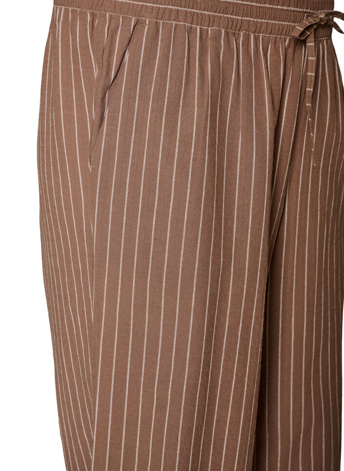 Losse broek met hoge taille en zakken, Bruin, Packshot image number 2