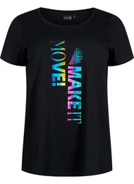 Sport-T-shirt met print, Black Make It Move