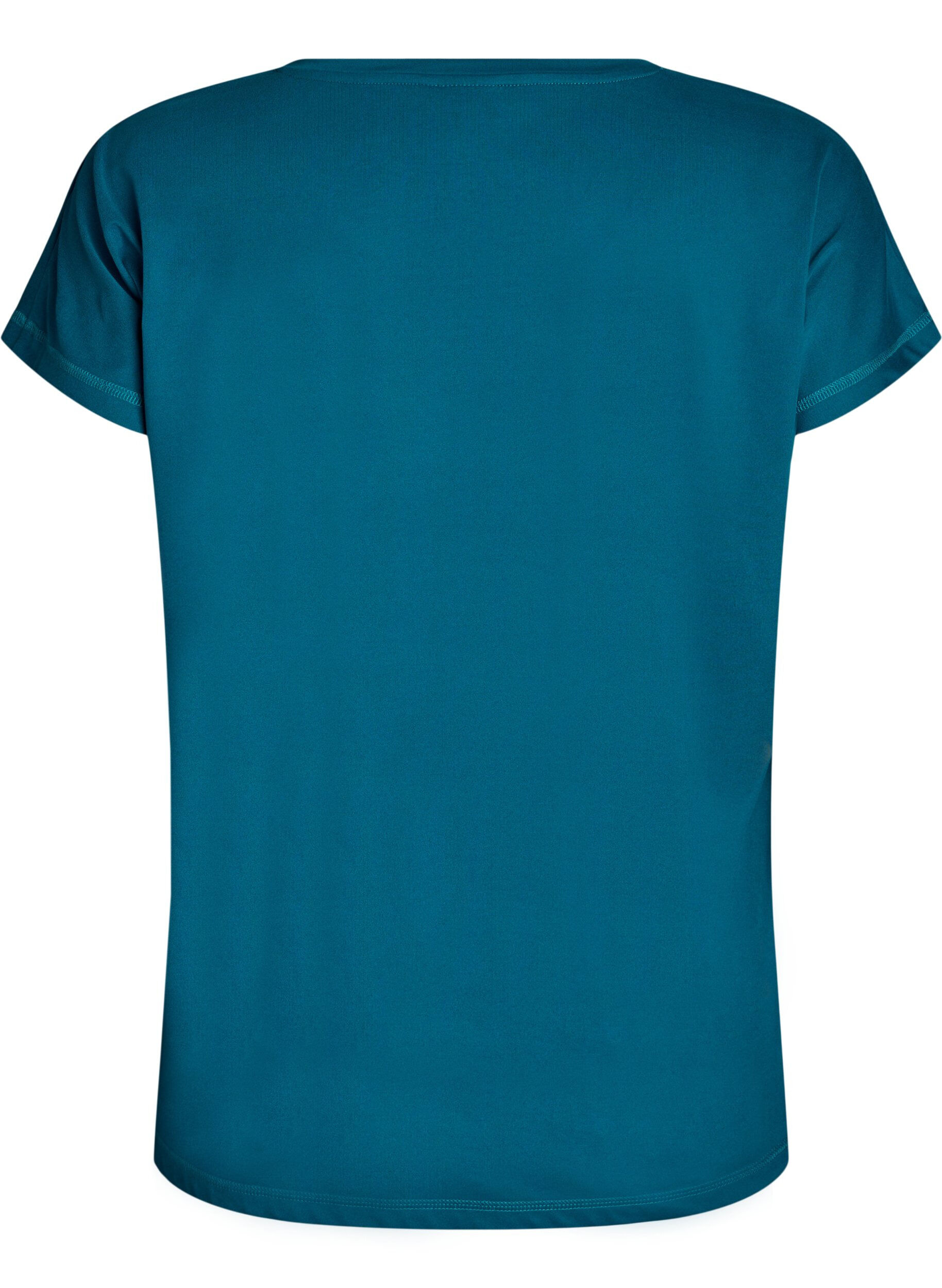 Zizzi Effen gekleurd trainingsshirt, Groen, Packshot image number 1