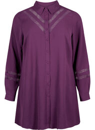 Lang shirt met kanten details, Deep Purple
