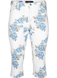 Amy capri jeans met hoge taille en bloemenprint, White B.AOP