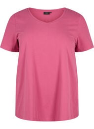 Basic t-shirt in effen kleur met katoen, Rood
