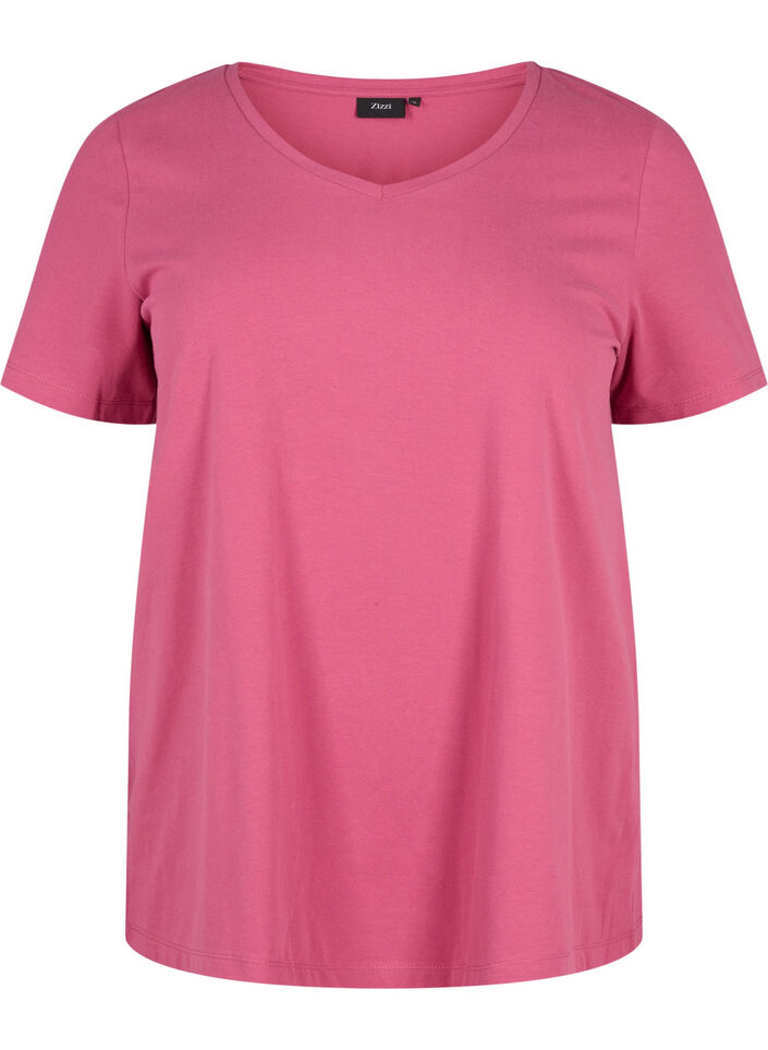 Basic t-shirt in effen kleur met katoen, Rood, Packshot image number 0