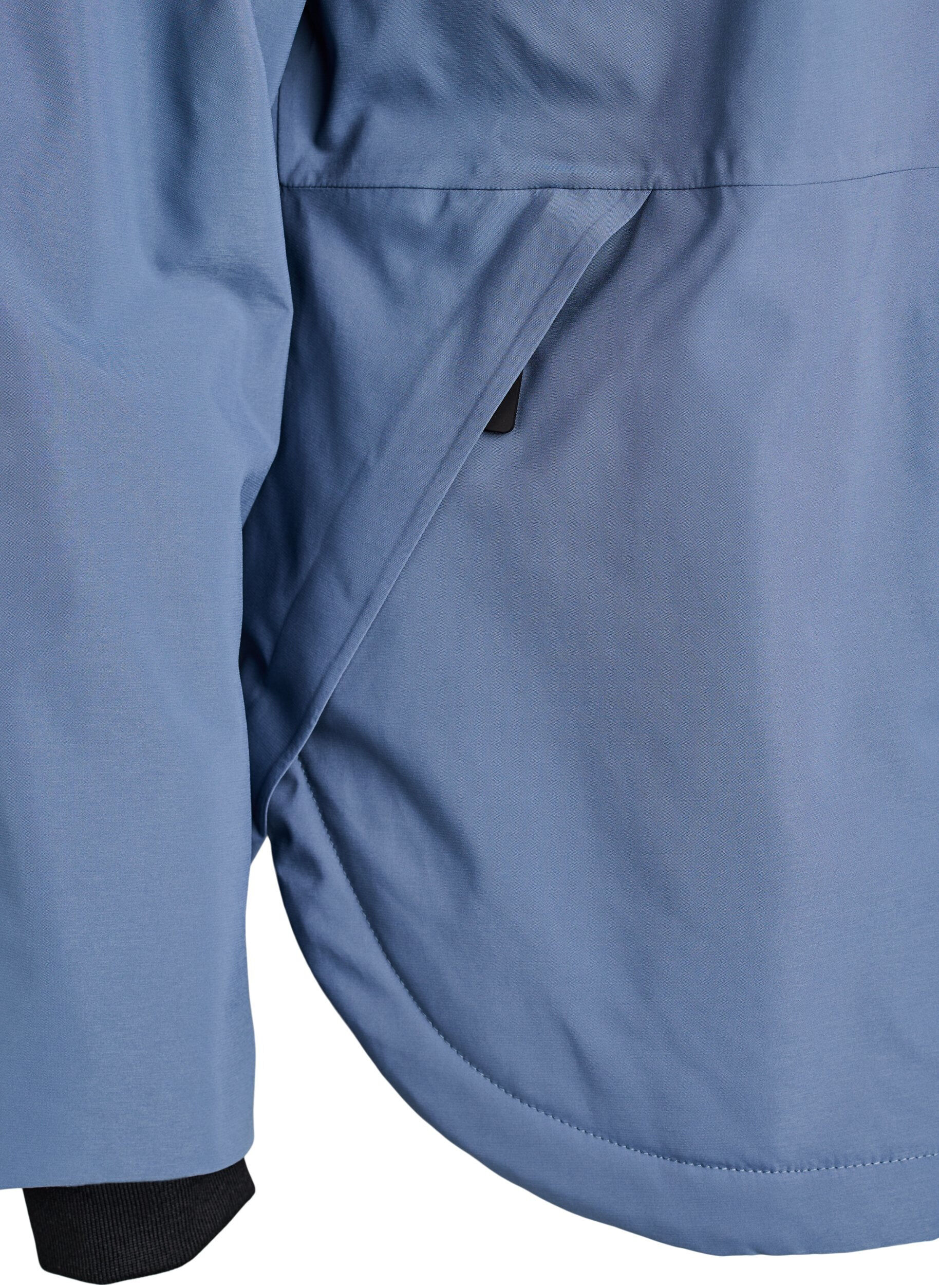 Zizzi Functionele korte winterjas met capuchon, Blauw, Packshot image number 3