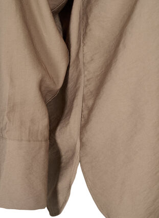Effen viscose hemd met lange mouwen, Timber Wolf, Packshot image number 3