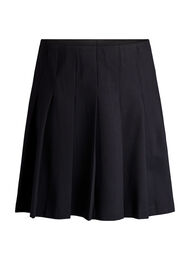 Korte geplooide rok met elastische tailleband, Zwart