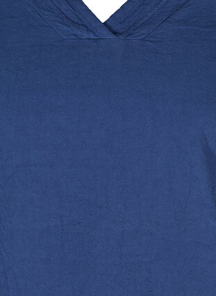 Katoenen top met v-hals en korte mouwen, Twilight Blue, Packshot image number 2