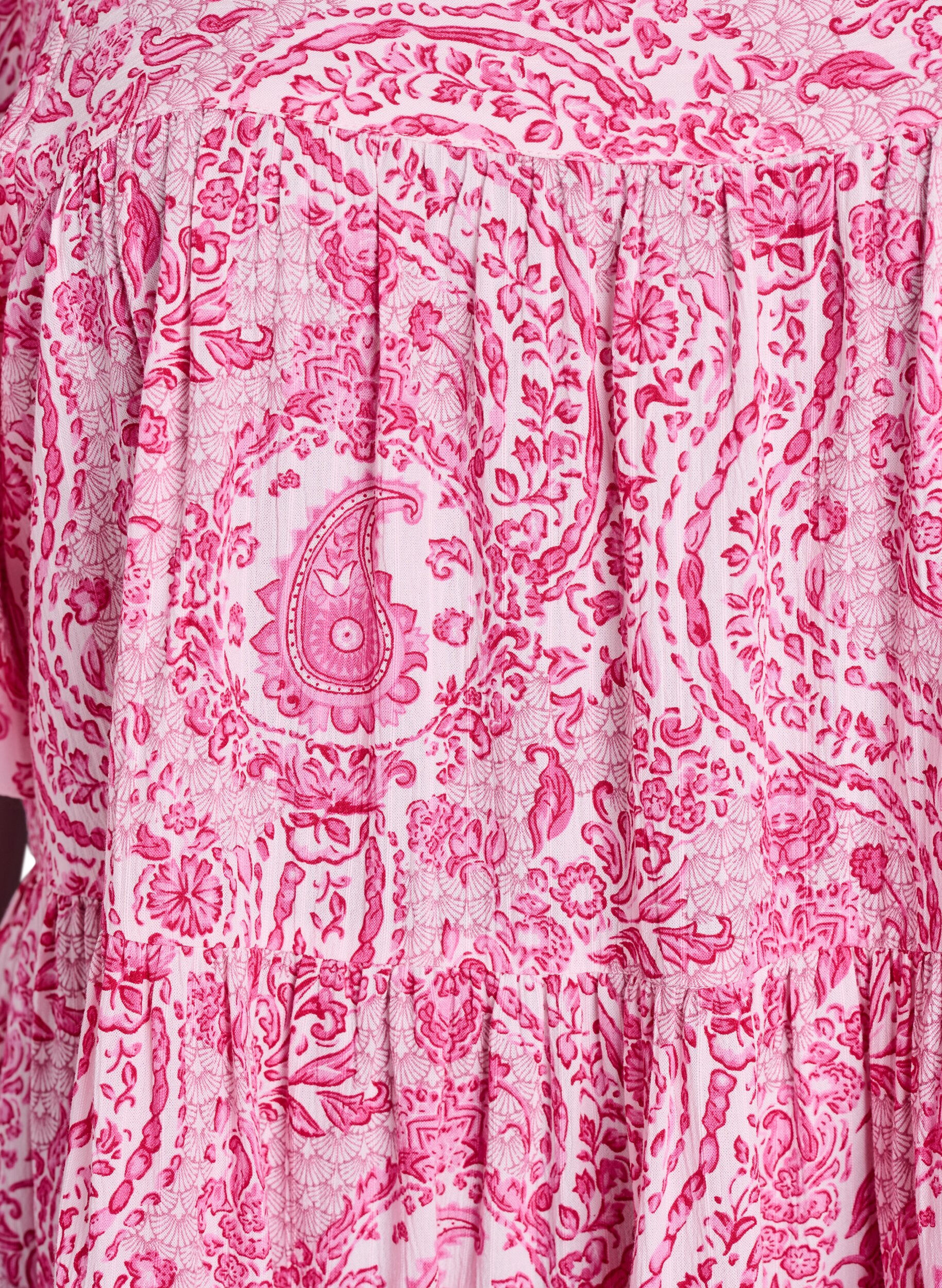 Zizzi Tuniek met ruches en paisleyprint, Roze, Packshot image number 2