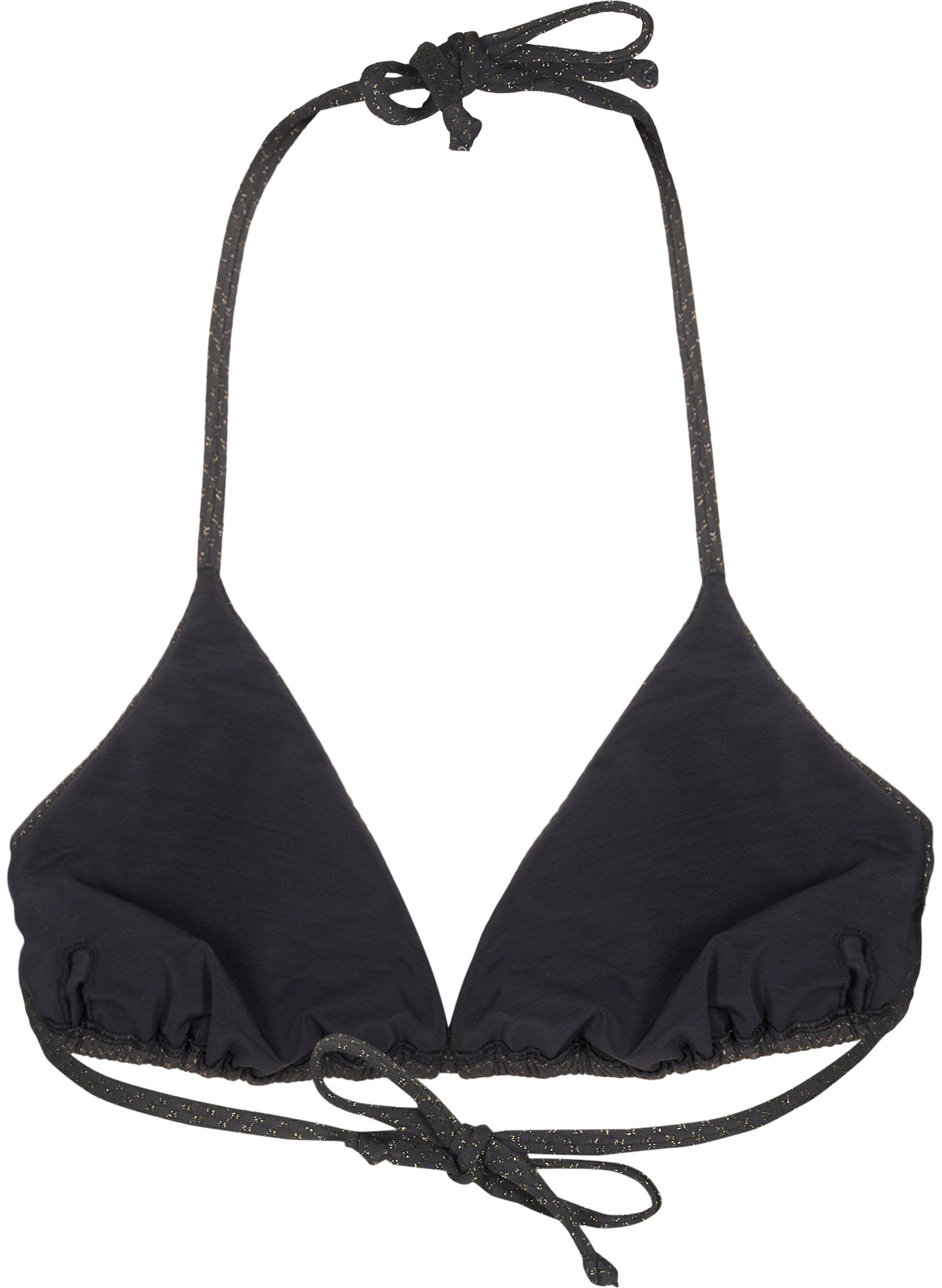 Zizzi Driehoekige bikinitop met glitter, Zwart, Packshot image number 1